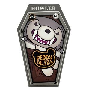 Deddy Bear Howler in His cardboard Coffin 5” Collectable Plush Toy
